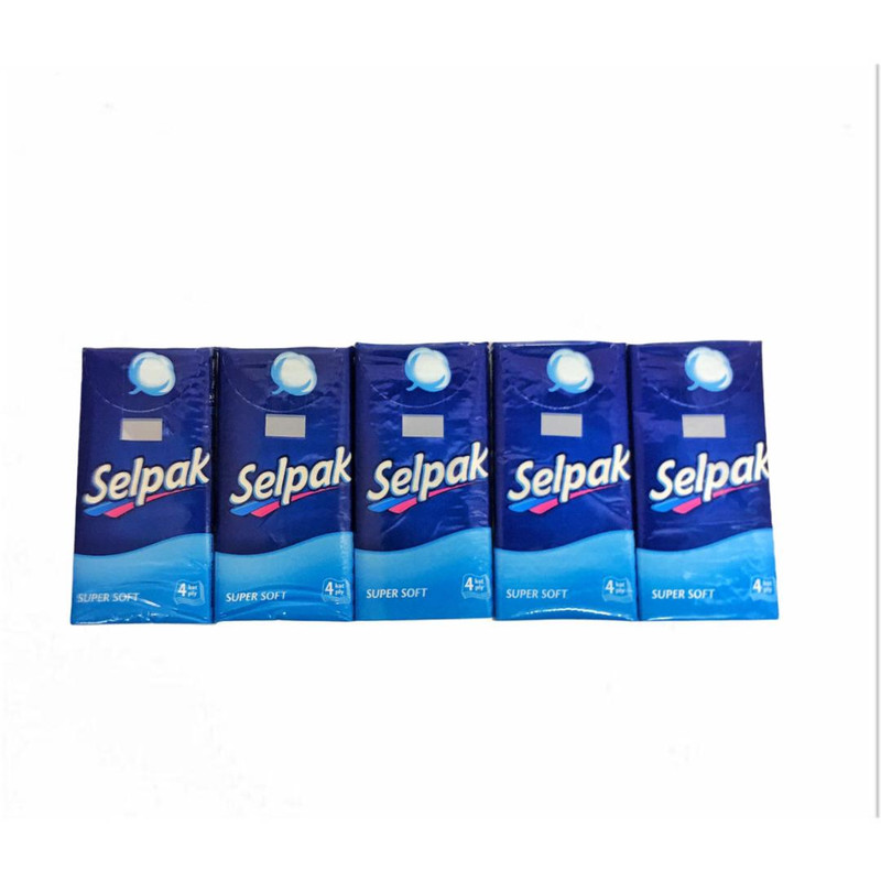 دستمال کاغذی جیبی 10 برگ سلپک مدل super soft بسته 5 عددی