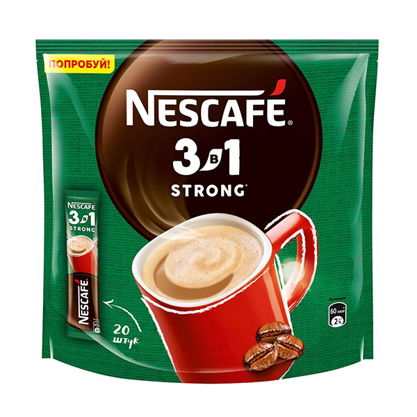 کافی میکس 3 در 1 strong نسکافه   بسته 20 عددی
