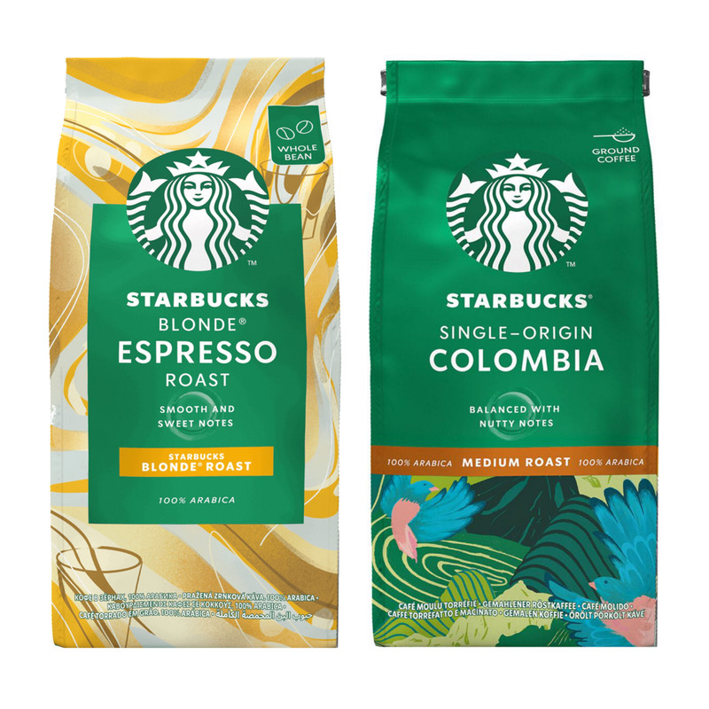 قهوه استارباکس مدل BLONDE and COLOMBIA حجم 400 گرم بسته دو عددی