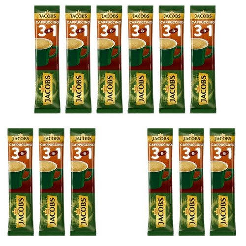 ساشه کافی میکس 3 در 1 CAPPUCCINO جاکوبز بسته 12 عددی